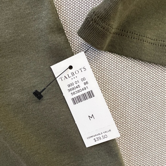 TALBOTS Cotton Long Sleeve Tee/ Olive Night - Picture 4 of 4